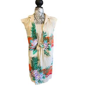 Hilo Hattie Hawaiian 2 pc  Pin-up style dress with vest tube top **read**